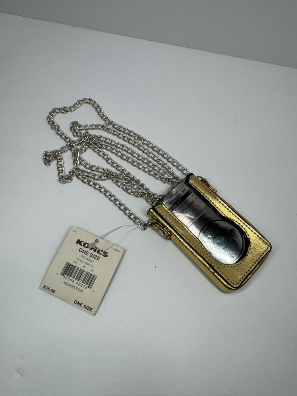 Chain-Link MP3 Holder With Studded Details & Tag Kohlโs One Size New